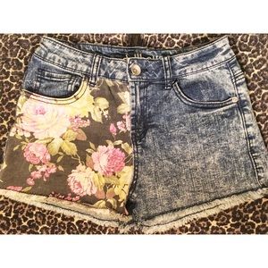 High Waisted Shorts with Floral Accents